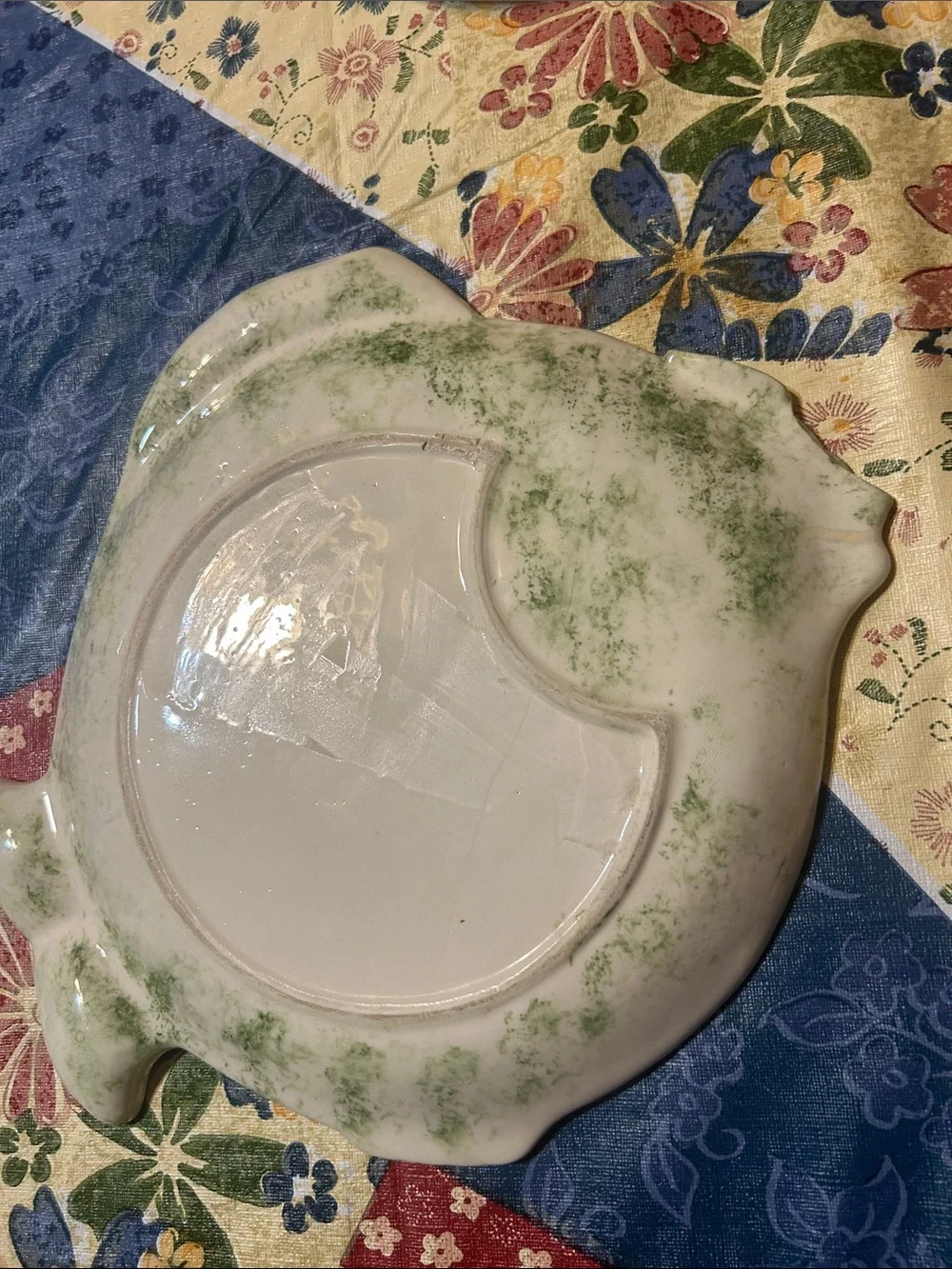 Glazed Green Fish-Shaped Ceramic Serving Platter
